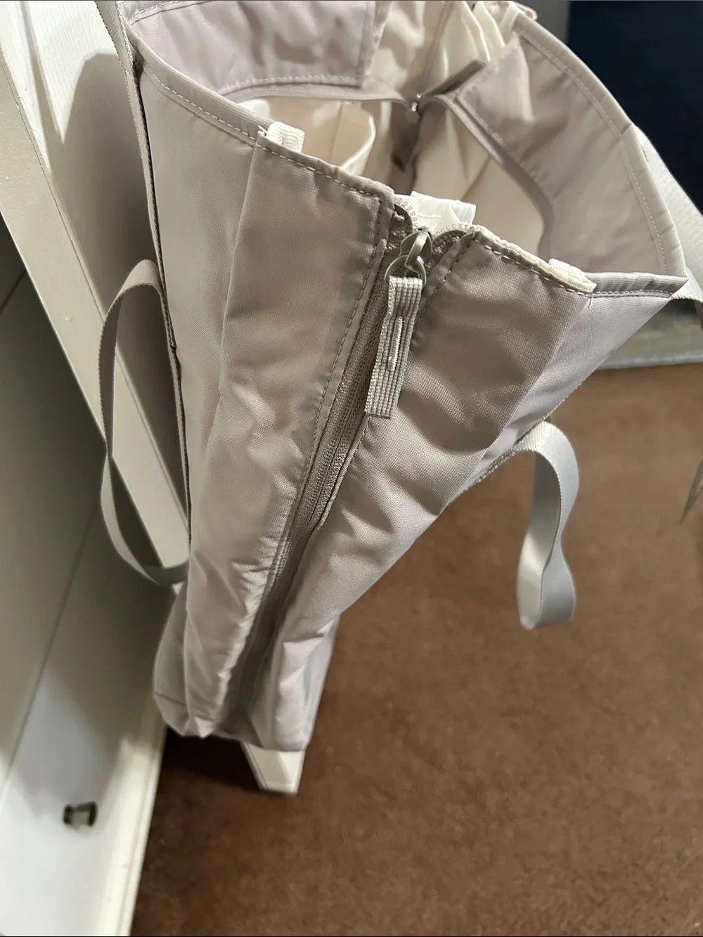 Nike Tote Bag in Taupe with White Swoosh